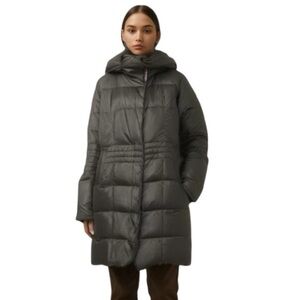 PAJAR Montreal grey green fur trim down parka winter coat M